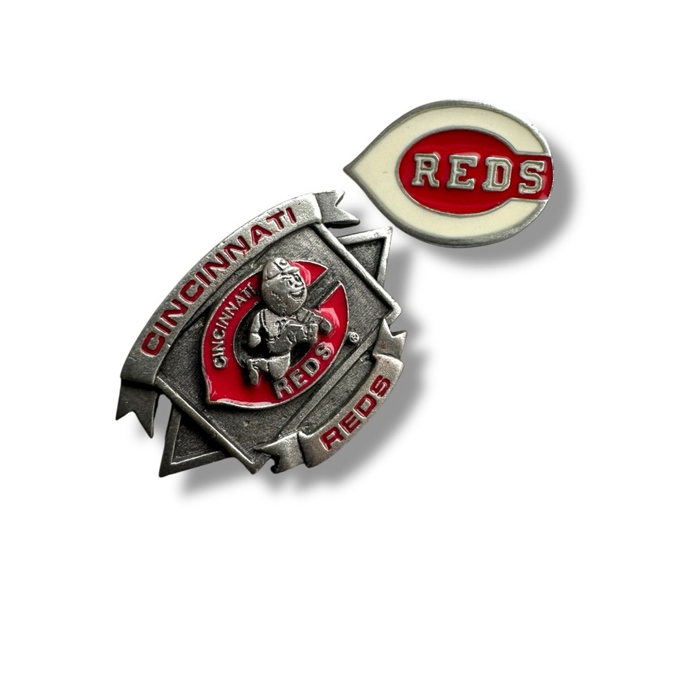 MLB Cincinnati Reds Silver and Red Pin Set